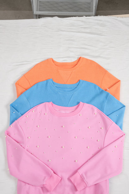 Pearled Sleeved Pullover Sweatshirt