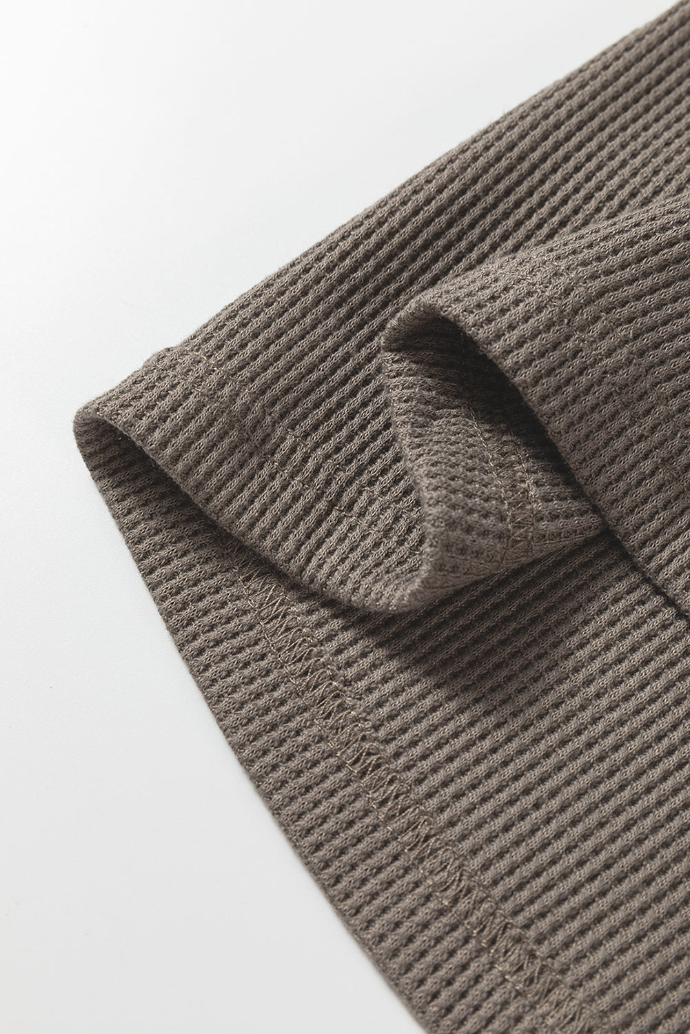 Simply Taupe Waffle Knit Shirt Tunic Dress