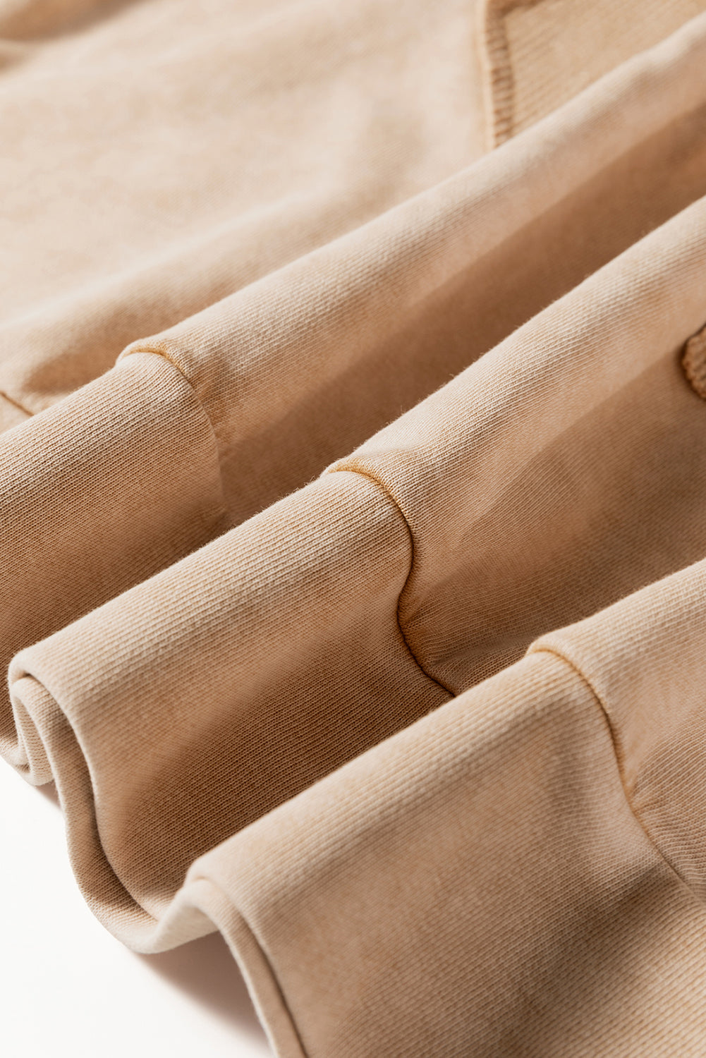 Light French Beige Mineral Wash Big Bow Patchwork Pullover Sweatshirt