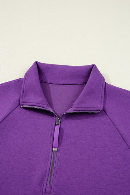 Wisteria Half Zip Sporty Pullover Mini Skirt 2pcs Outfit