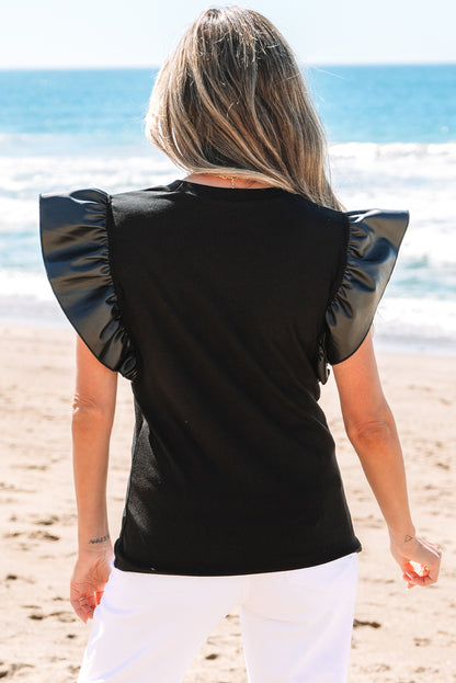 Chic on game day Ruffle Sleeve Top