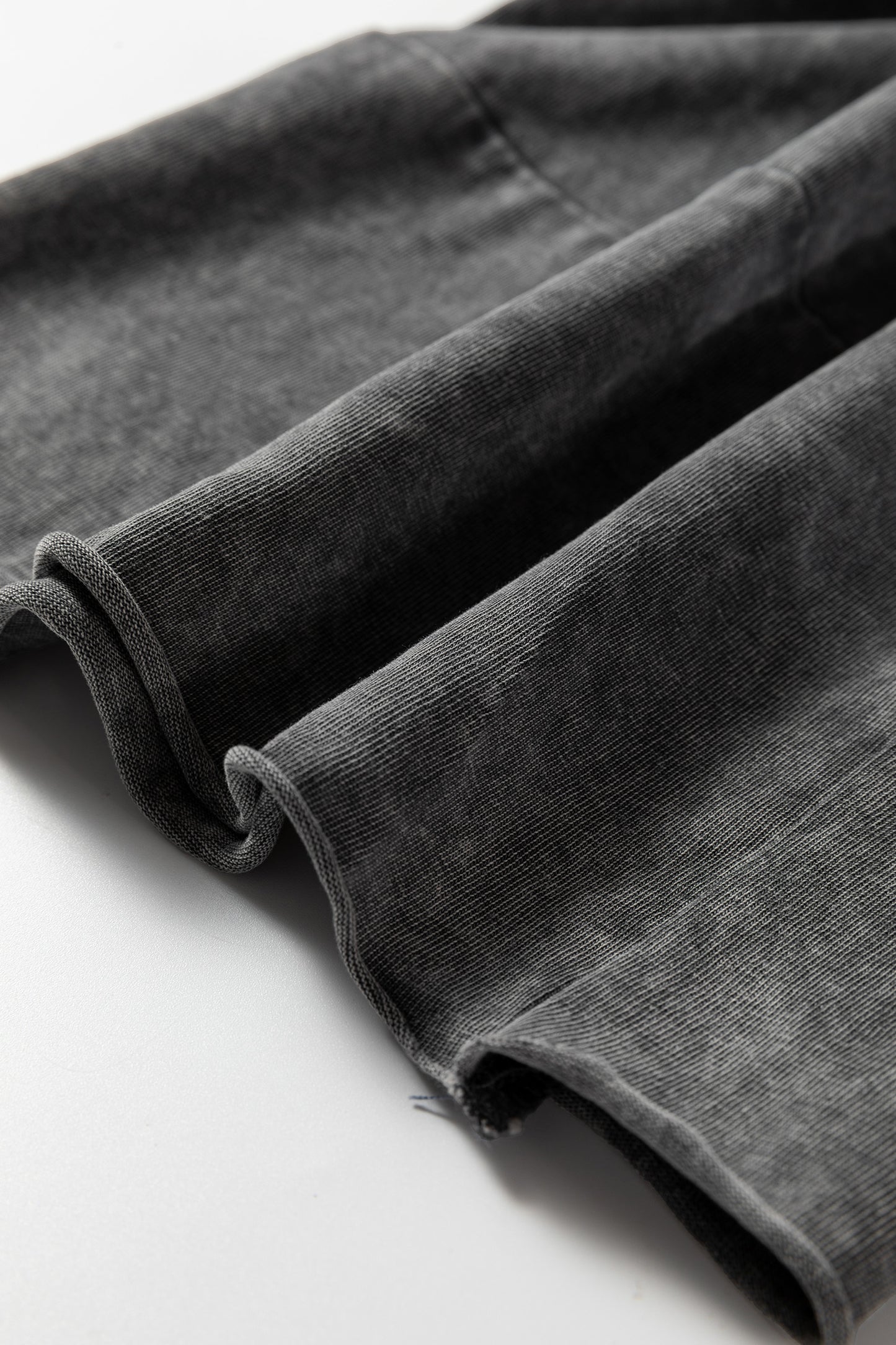 Medium Grey Mineral Wash Lace-up High Waist Raw Hem Patched Pocket Pants