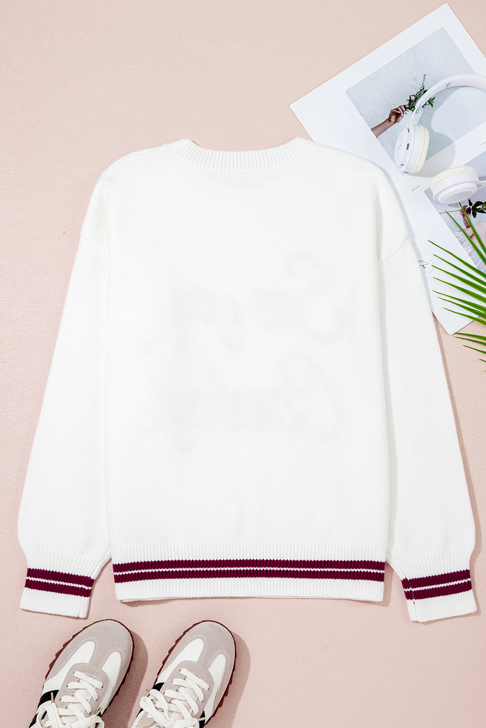 White See You Cowboy Embroidered Western Graphic Sweater