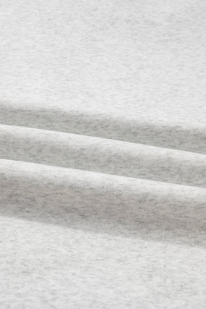 Gray Camo Leaves Patchwork Zipped Collar Pullover Plus Size Sweatshirt