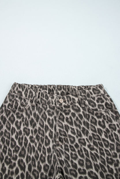 Yellow Leopard Straight Loose Leg Jeans