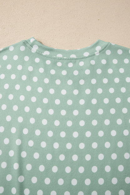 Green Polka Dot Print Short Set