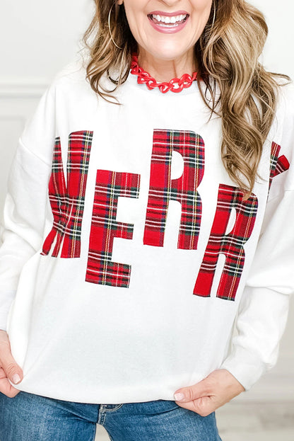 White Plaid MERRY Christmas Vacation Sweatshirt