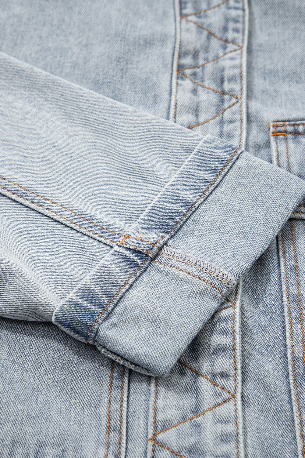 Beau Blue Street Style Zip Up Washed Denim Jacket