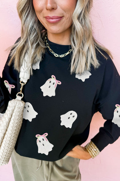 Boo-ti-ful Bows Ghost Sequin Sweatshirt