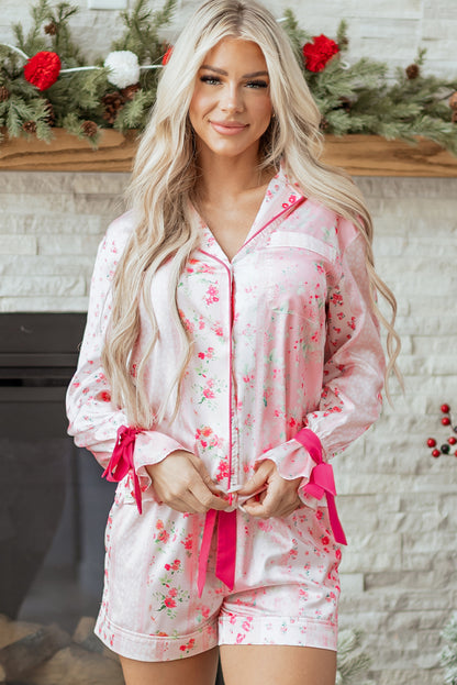 Fancy Love Two Piece Satin Pajama Set