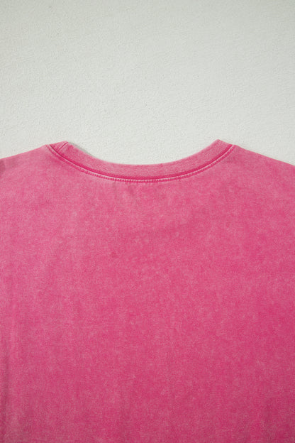 Rose Red Mineral Washed Oversized Tee