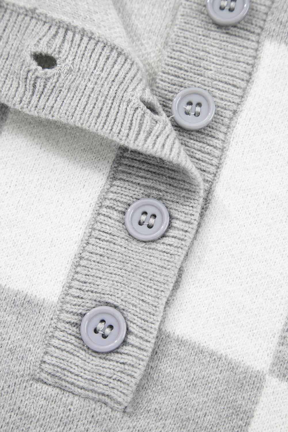 Cozy Basics Gray Checkered Sweater