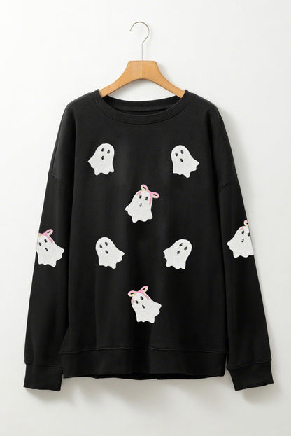 Boo-ti-ful Bows Ghost Sequin Sweatshirt