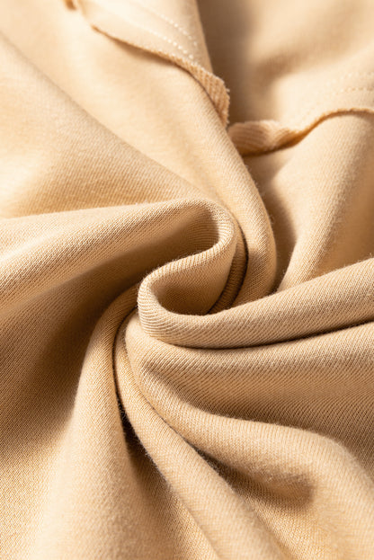 Khaki Exposed Seam Floral Mixed Patchwork Relaxed Plus Size Top