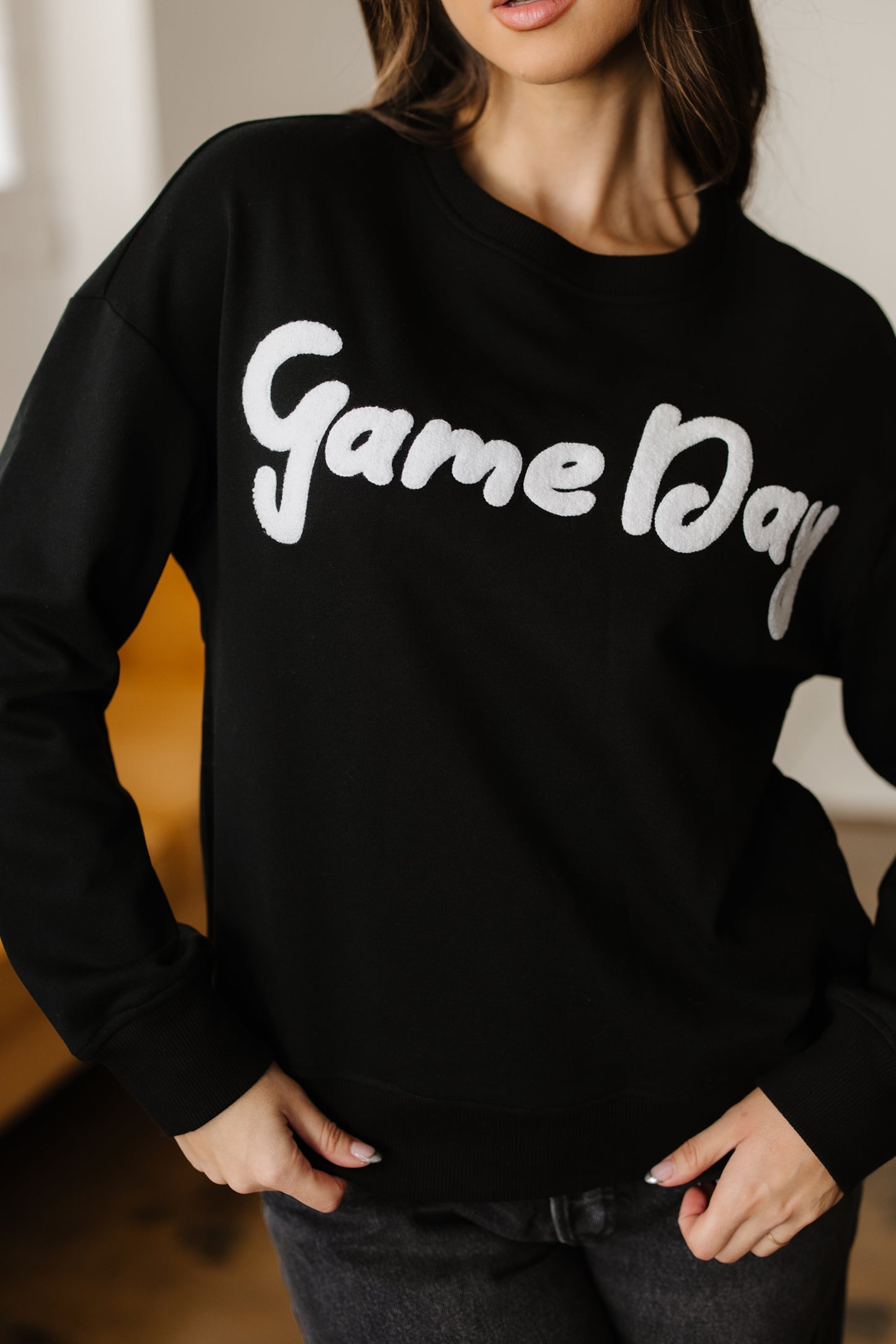 Chic on Game Day embroidered Sweater