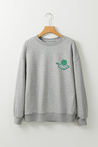 Gray PICKLE BALL SOCIAL CLUB Game Day Fashion Graphic Sweatshirt