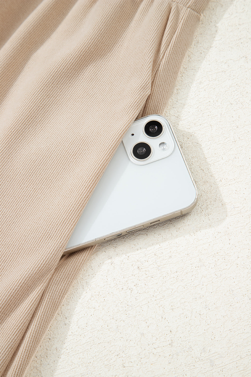 Oatmeal Corduroy Half Button Collared Long Sleeve Mini Dress