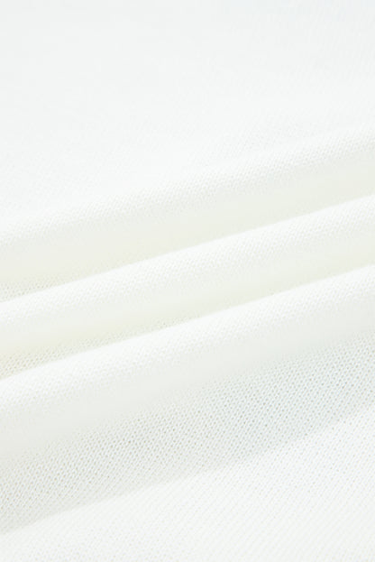 White Sequined GAME DAY Graphic Round Neck Sweater