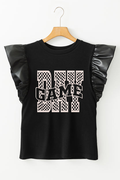 Chic on game day Ruffle Sleeve Top