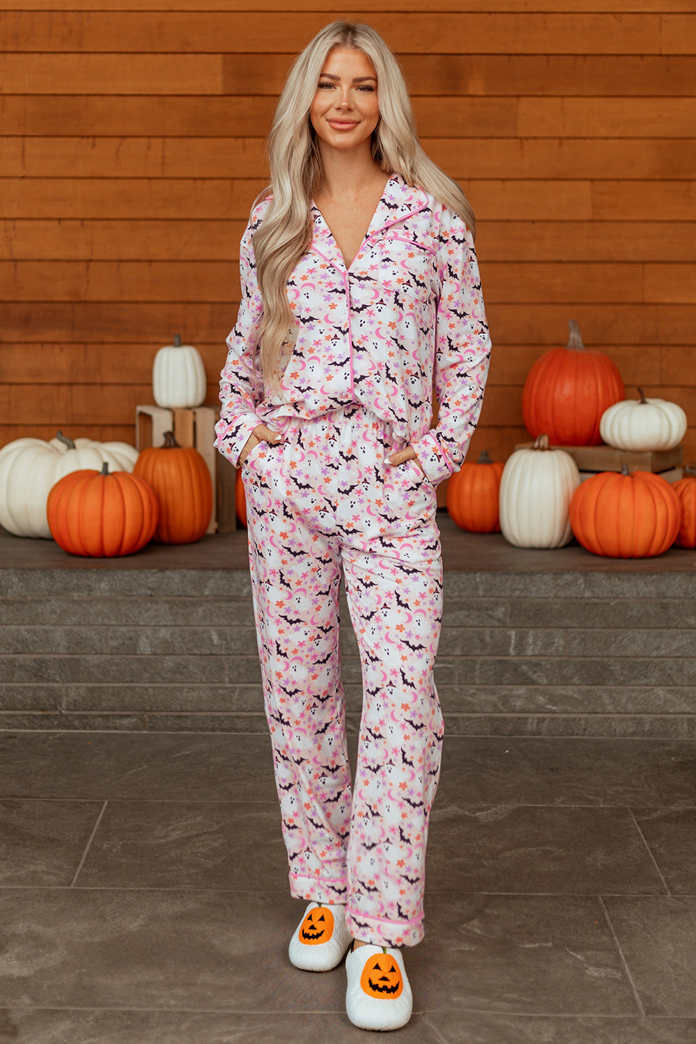 Bats for You Retro Two Piece Pajama Set
