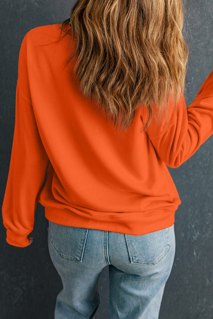 Orange Sequin Ghost Patch Sweatshirt