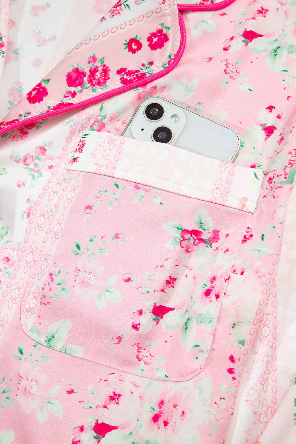 Fancy Love Two Piece Satin Pajama Set