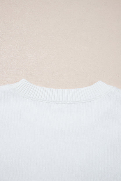 White Tinsel Western Boots Horseshoe Star Knit Crew Neck Sweater