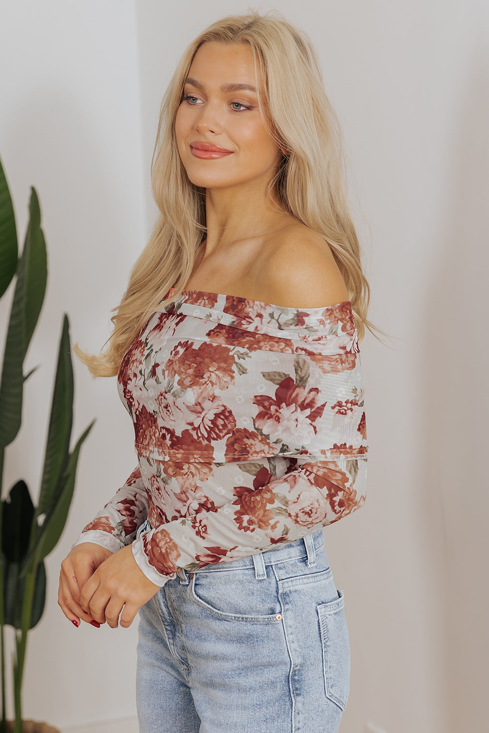 Falling in love off the shoulder top