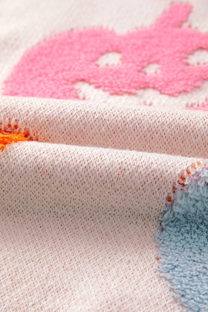 Beige Halloween Cute Pumpkin Pattern Sweater