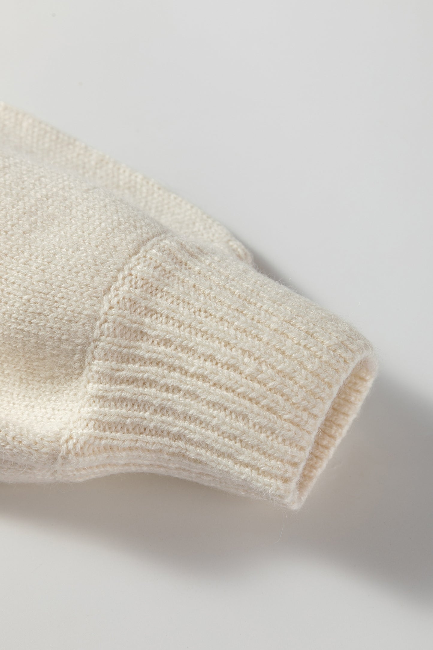 Beige Embroidered Floral Sleeve Round Neck Loose Sweater