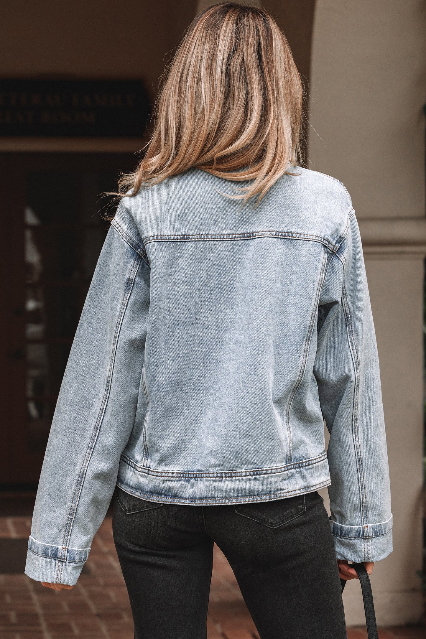 Beau Blue Street Style Zip Up Washed Denim Jacket