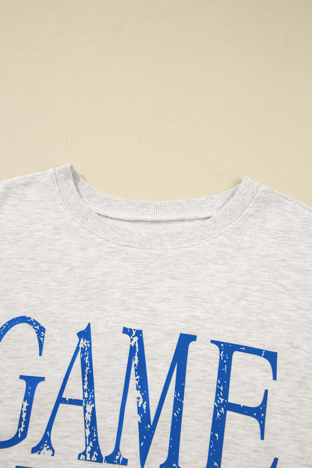 Blue Vintage Washed GAME DAY Graphic Baggy Sweatshirt