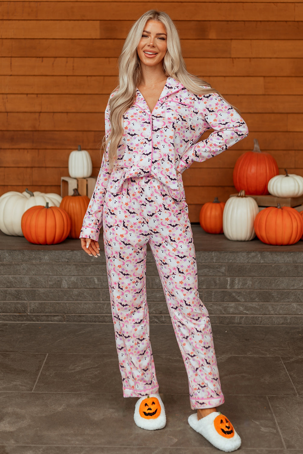 Bats for You Retro Two Piece Pajama Set