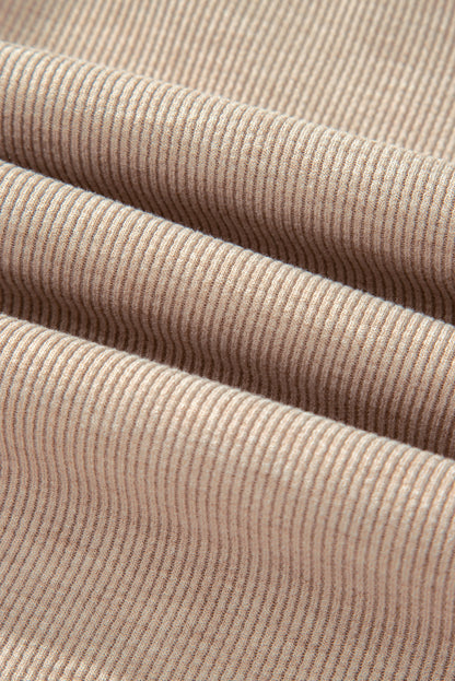 Gray Morn Corduroy Leopard Drawstring High Waist Trousers