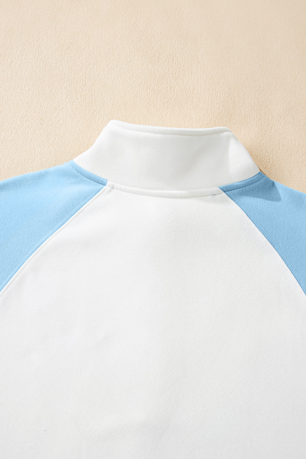 Beau Blue Colorblock Snap Buttons Pullover Sweatshirt