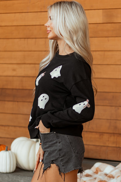 Boo-ti-ful Bows Ghost Sequin Sweatshirt