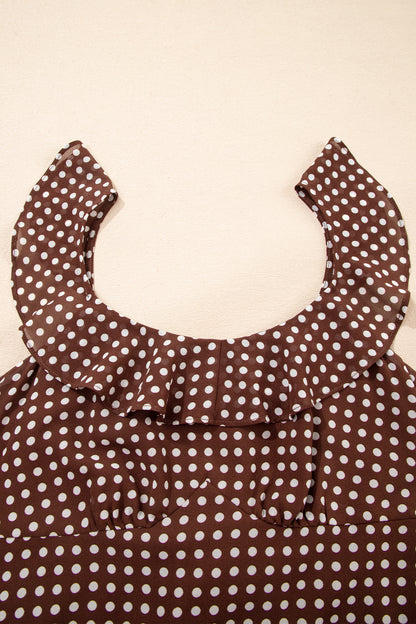 Polka cutie Backless Ruffled Tiered Maxi Dress