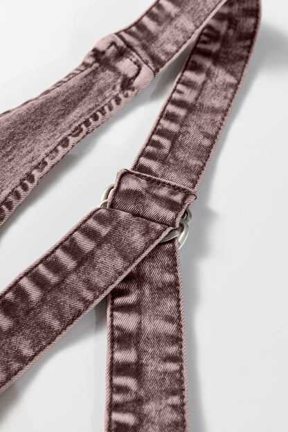 Goat Vintage Washed Denim V Neck Suspender Mini Dress